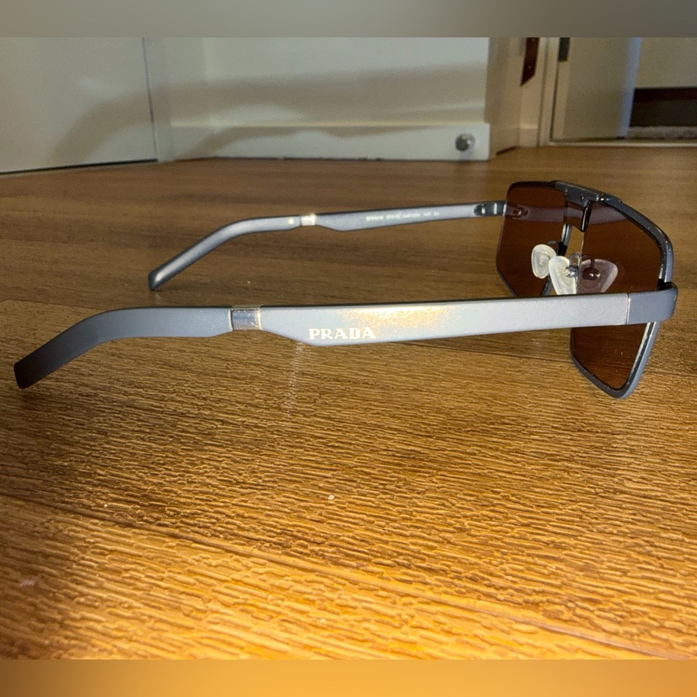 Prada Sunglasses Men’s Matte Black Frame/Brown Lenses PR 61WS - Picture 4 of 9